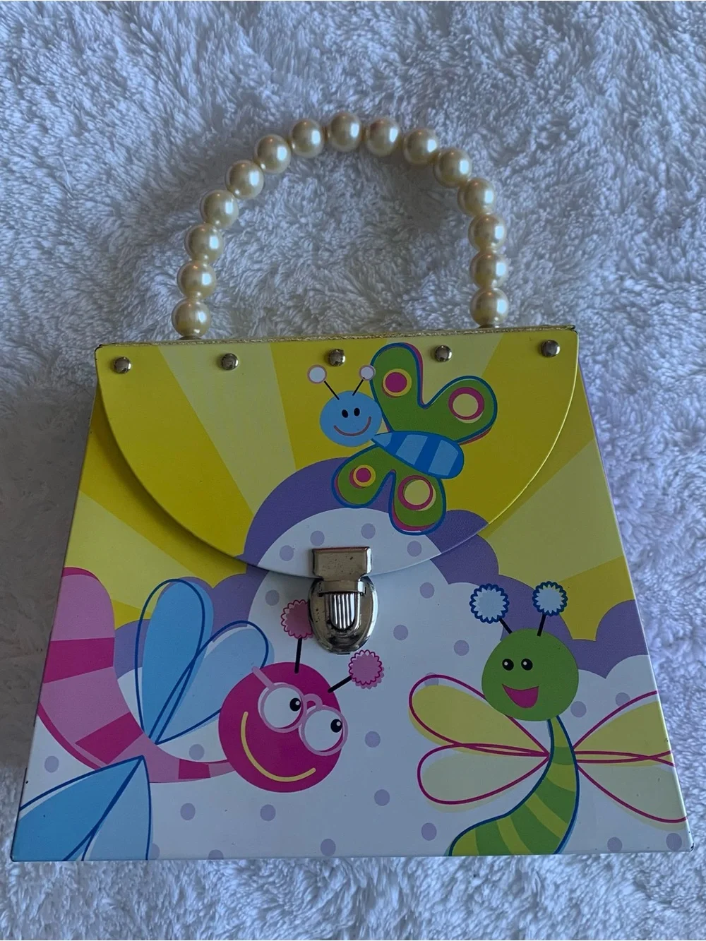 Cute Butterfly & bug Novelty tin Handbag